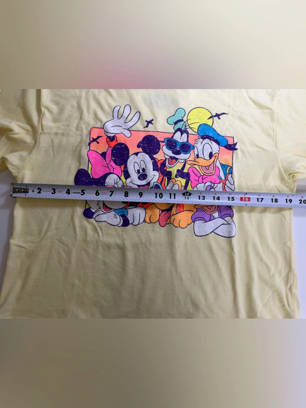 Disney Yellow Mickey & Friends Graphic Tee Size Large (W-S/M)